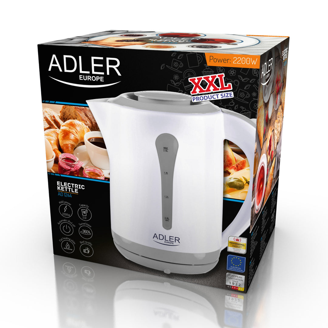 Bollitore elettrico XXL 2,5L Adler AD 1244 potenza 2200W