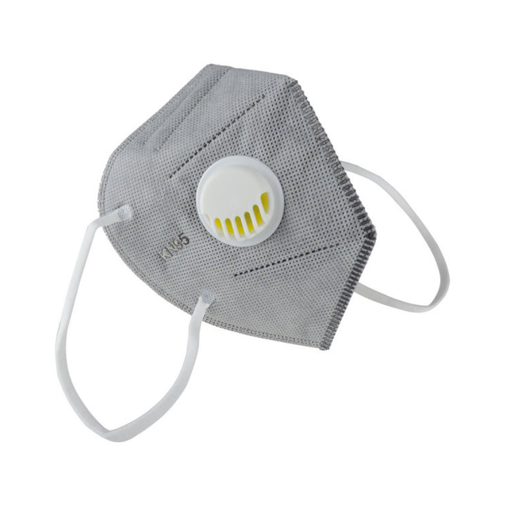 Maschera filtrante KN95 grigia con valvola - 5 strati di tessuto non tessuto in polipropilene