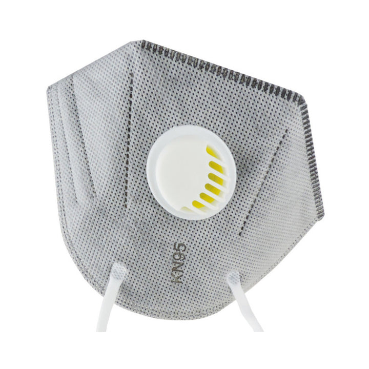 Maschera filtrante KN95 grigia con valvola - 5 strati di tessuto non tessuto in polipropilene