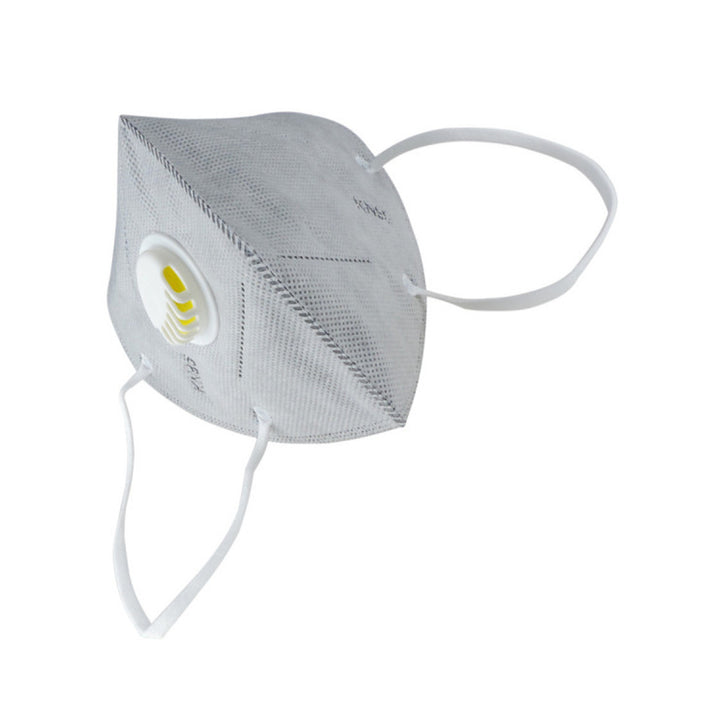 Maschera filtrante KN95 grigia con valvola - 5 strati di tessuto non tessuto in polipropilene