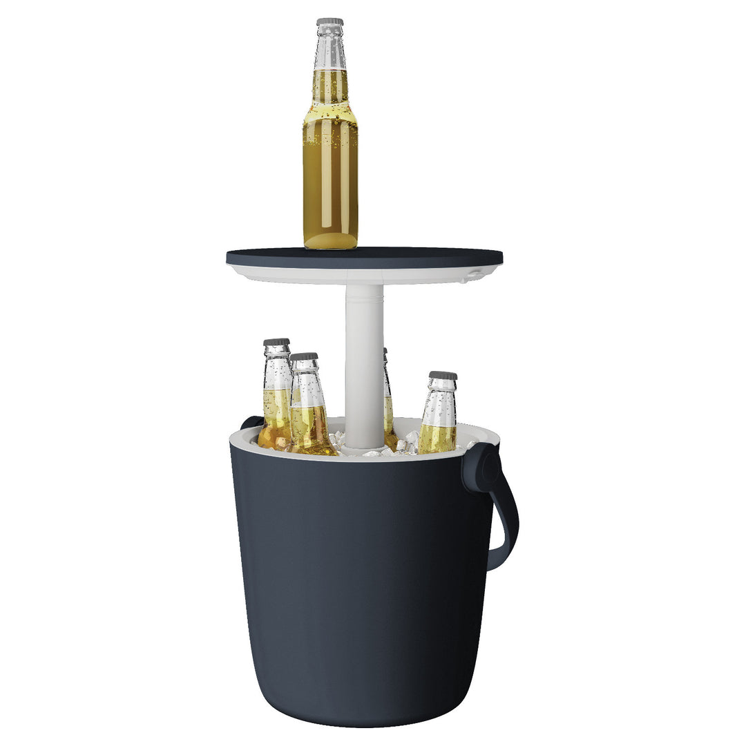 Bar portatile Keter Go Bar con funzione grafite di un tavolino per snack e di un contenitore per bevande