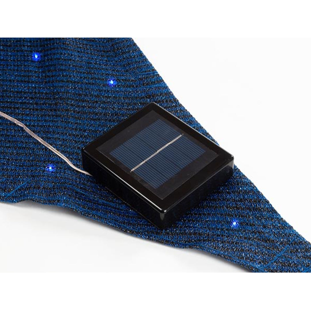 Vela da giardino Vela parasole LED Sky con LED cielo stellato - triangolare - sensore crepuscolare 3,6 X 3,6 X 3,6 M modulo solare idrorepellente e antivento blu scuro