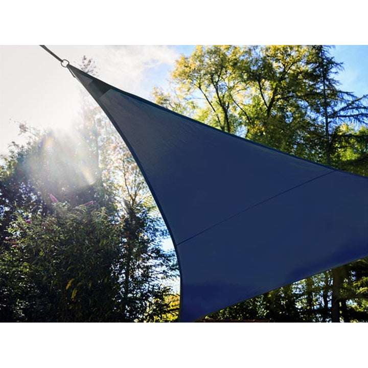 Vela da giardino Vela parasole LED Sky con LED cielo stellato - triangolare - sensore crepuscolare 3,6 X 3,6 X 3,6 M modulo solare idrorepellente e antivento blu scuro