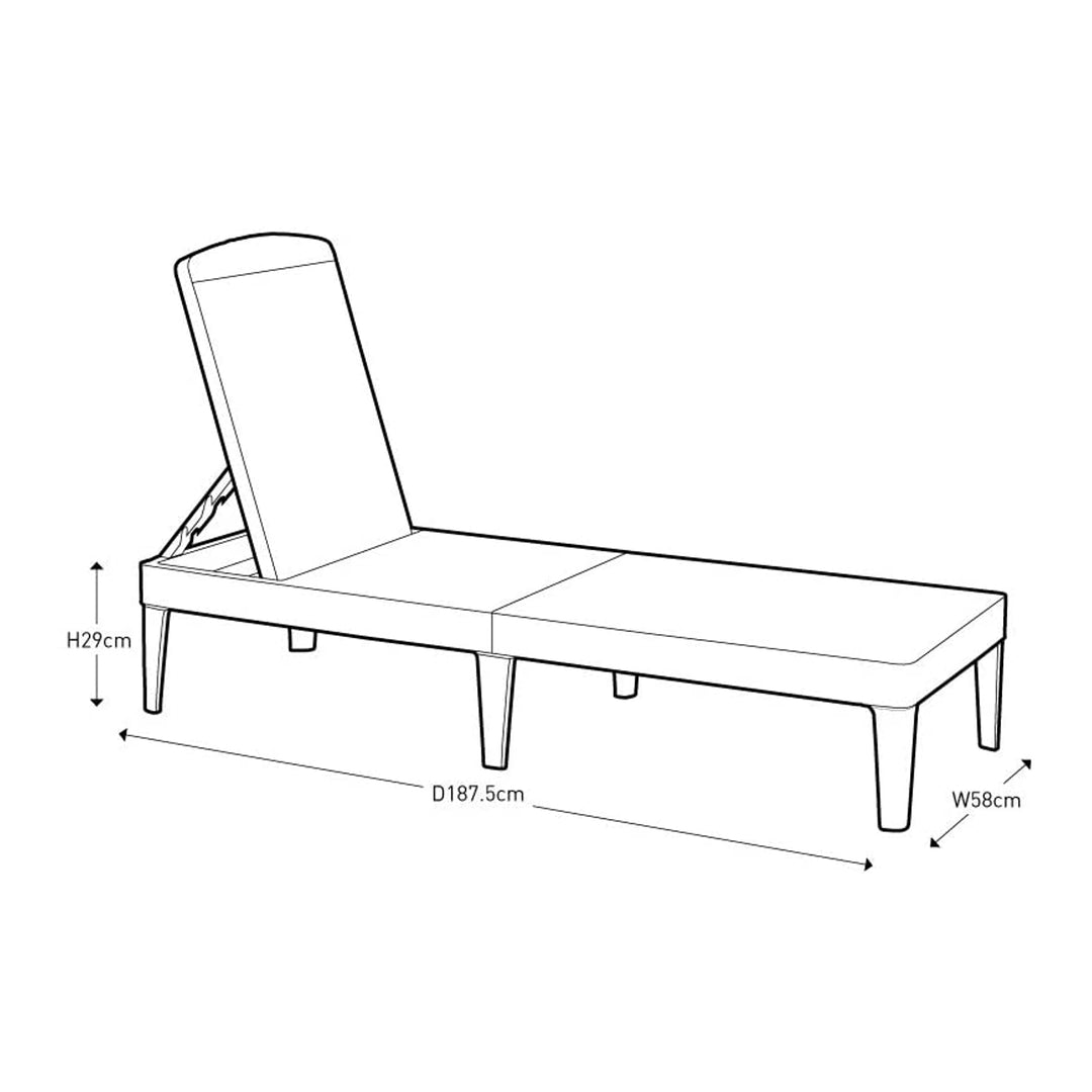 Sedia da giardino regolabile Jaipur Sun Lounger - grafite