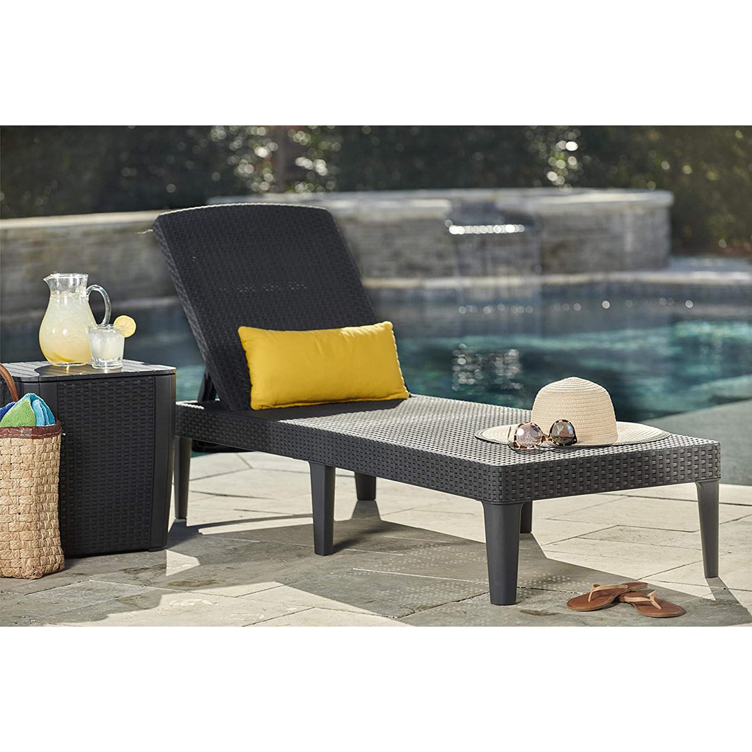 Sedia da giardino regolabile Jaipur Sun Lounger - grafite