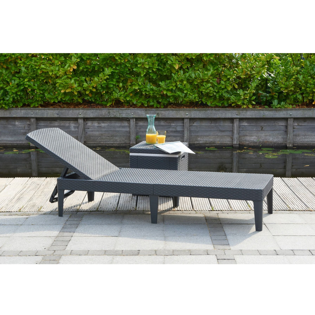 Sedia da giardino regolabile Jaipur Sun Lounger - grafite