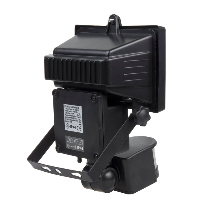 Lampade solari Faretto LED con sensore di movimento Proiettore solare da parete Luce solare del sensore crepuscolare IP44 6W 360 Lumen 6000K
