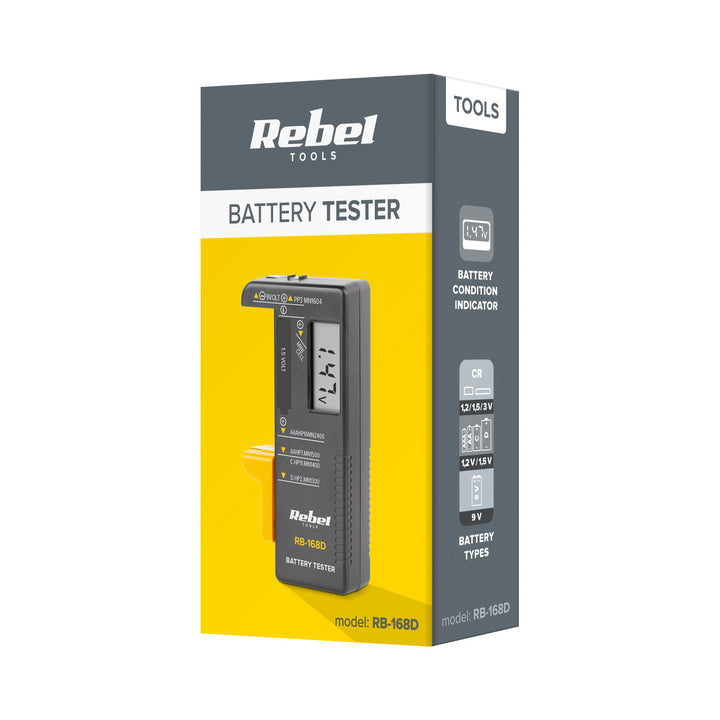 Tester per batterie REBEL 9 V, AAA, AA, C, D, RB-168D