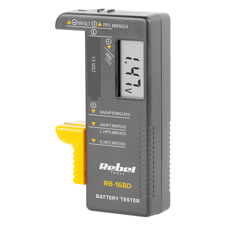 Tester per batterie REBEL 9 V, AAA, AA, C, D, RB-168D