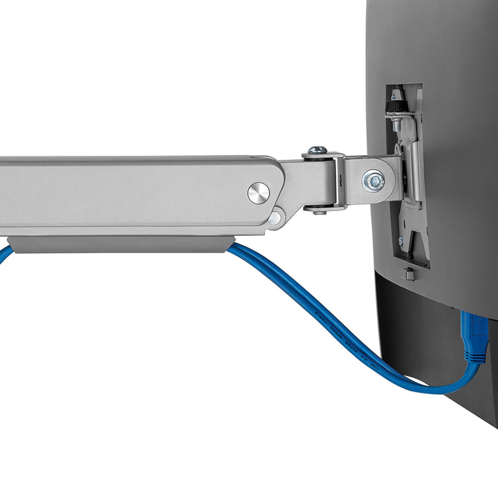 Supporto per monitor Ergo Office in alluminio con molla a gas, braccio doppio, vesa 75x75/100x100, 17"-32" 10 kg, argento, ER-447