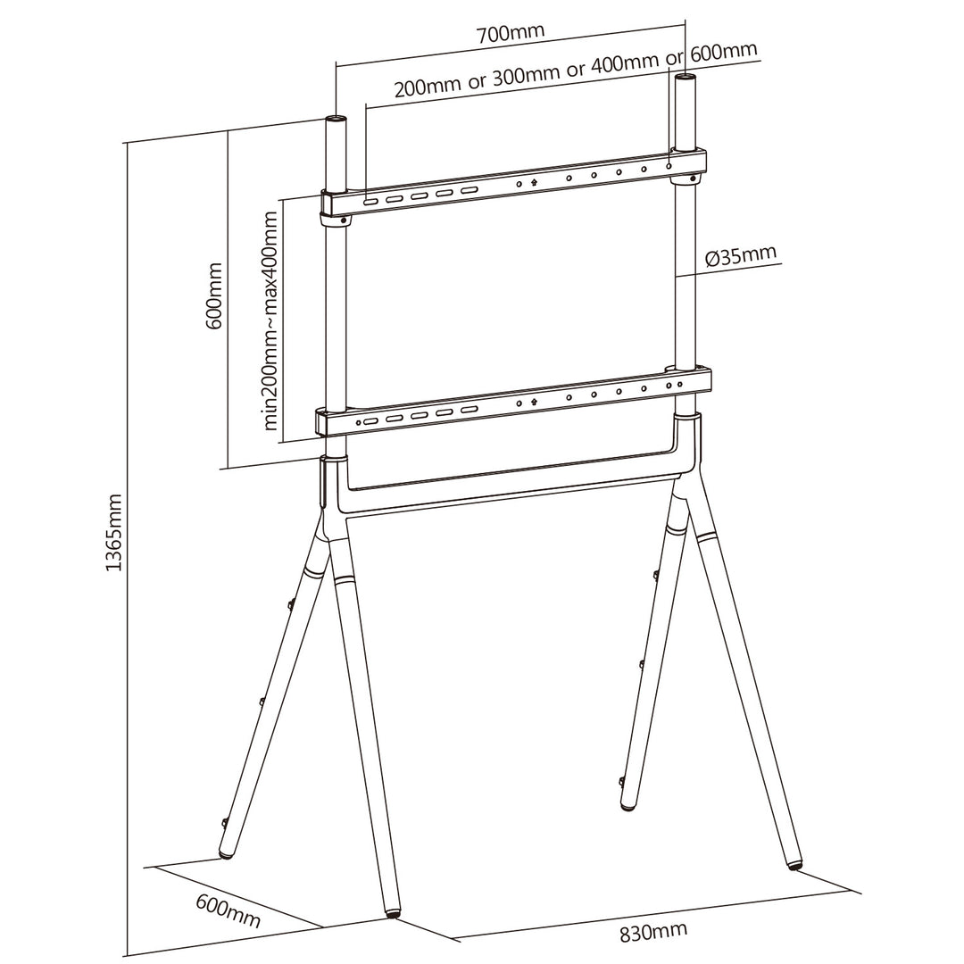 Supporto TV universale 49-70" fino a 40 kg max VESA 600x400 Maclean MC-926