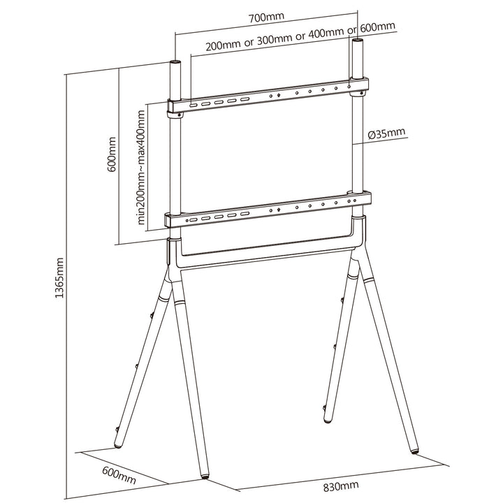 Supporto TV universale 49-70" fino a 40 kg max VESA 600x400 Maclean MC-926