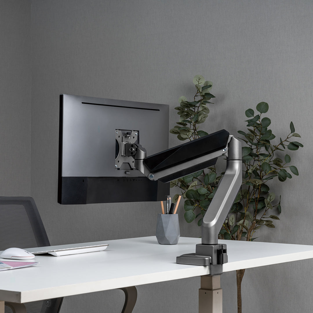 Supporto universale per monitor da tavolo Ergo Office, molla a gas 17"-35" 15kg, VESA 75x75 / 100x100, ER-445