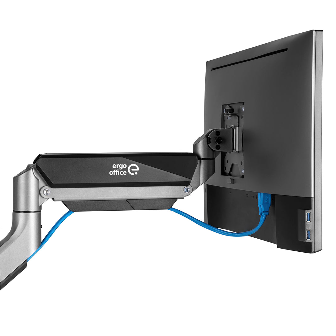 Supporto universale per monitor da tavolo Ergo Office, molla a gas 17"-35" 15kg, VESA 75x75 / 100x100, ER-445