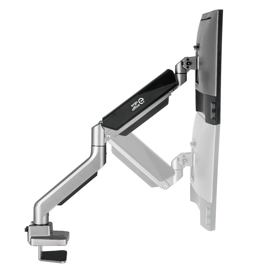 Supporto universale per monitor da tavolo Ergo Office, molla a gas 17"-35" 15kg, VESA 75x75 / 100x100, ER-445
