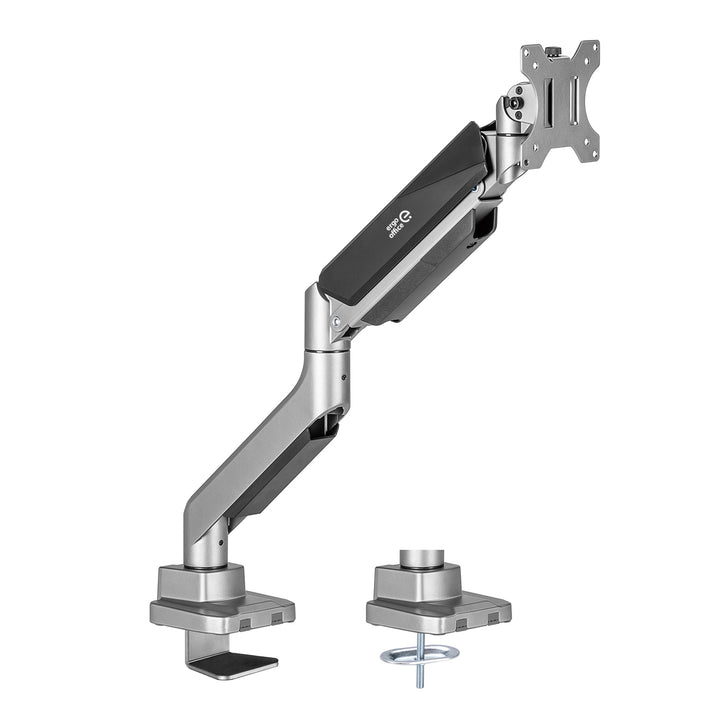 Supporto universale per monitor da tavolo Ergo Office, molla a gas 17"-35" 15kg, VESA 75x75 / 100x100, ER-445