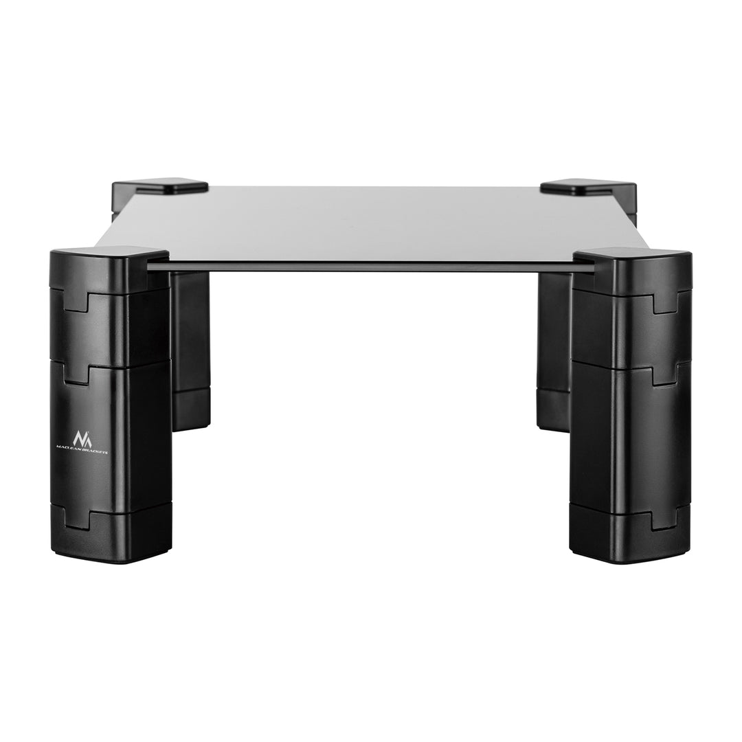 Maclean MC-934 Supporto per monitor/laptop Altezza regolabile dello schermo Supporto in vetro temperato Alzatina per portatile fino a max. 20kg