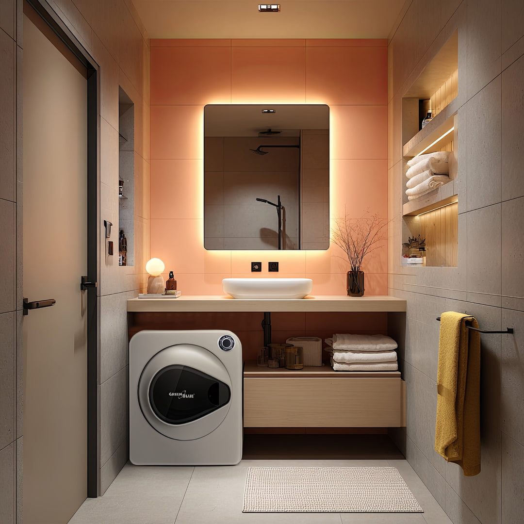 Green Blue GB405 Asciugatrice elettrica 830W / 3kg / Asciugatrice per vestiti a libera installazione o a parete Cinque programmi di asciugatura disponibili