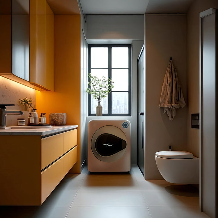 Green Blue GB405 Asciugatrice elettrica 830W / 3kg / Asciugatrice per vestiti a libera installazione o a parete Cinque programmi di asciugatura disponibili