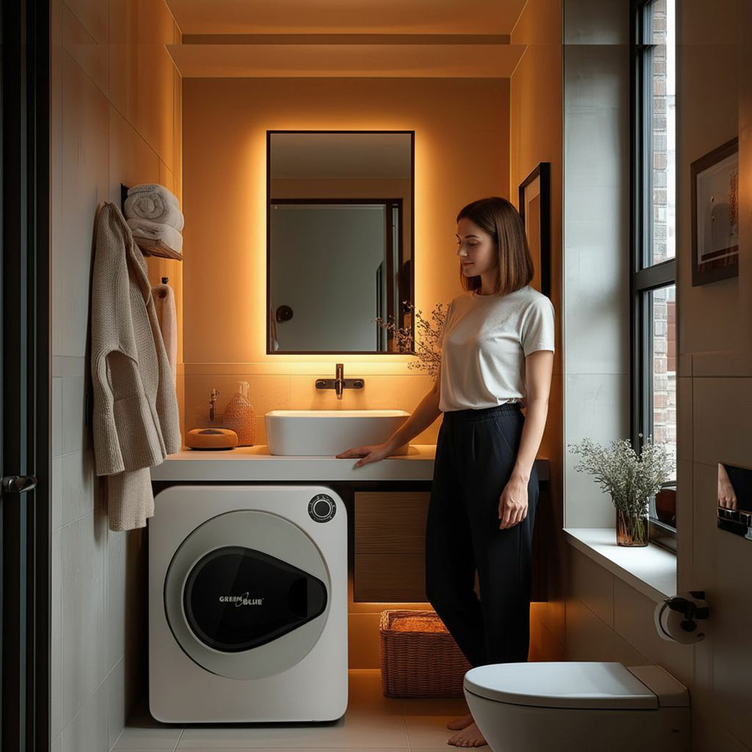 Green Blue GB405 Asciugatrice elettrica 830W / 3kg / Asciugatrice per vestiti a libera installazione o a parete Cinque programmi di asciugatura disponibili