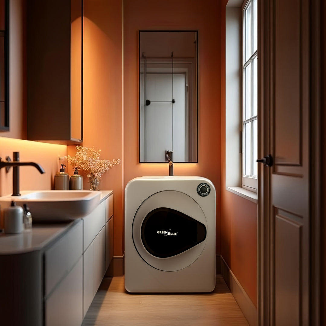 Green Blue GB405 Asciugatrice elettrica 830W / 3kg / Asciugatrice per vestiti a libera installazione o a parete Cinque programmi di asciugatura disponibili