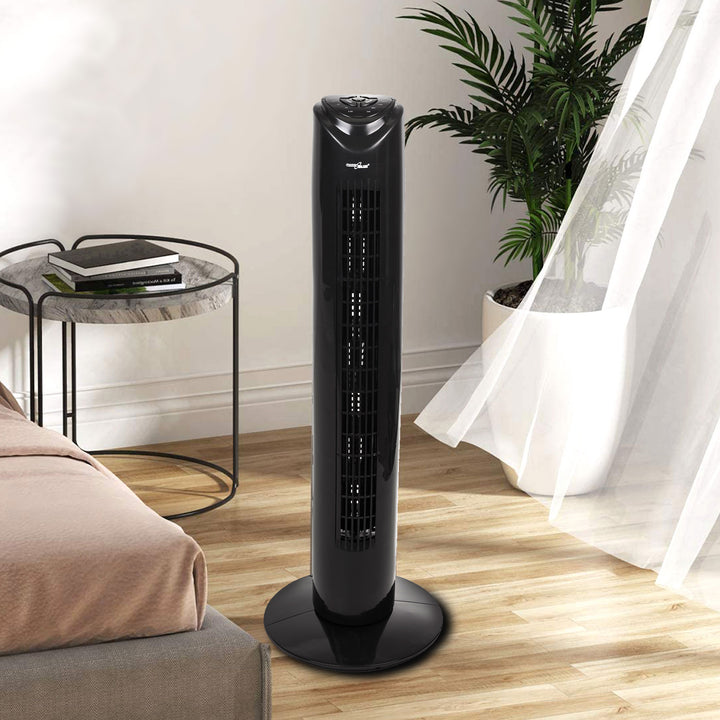 Ventilatore a colonna con telecomando, 3 modalità, 3 velocità, oscillazione 80°, 45W, timer, altezza 82 cm GB645