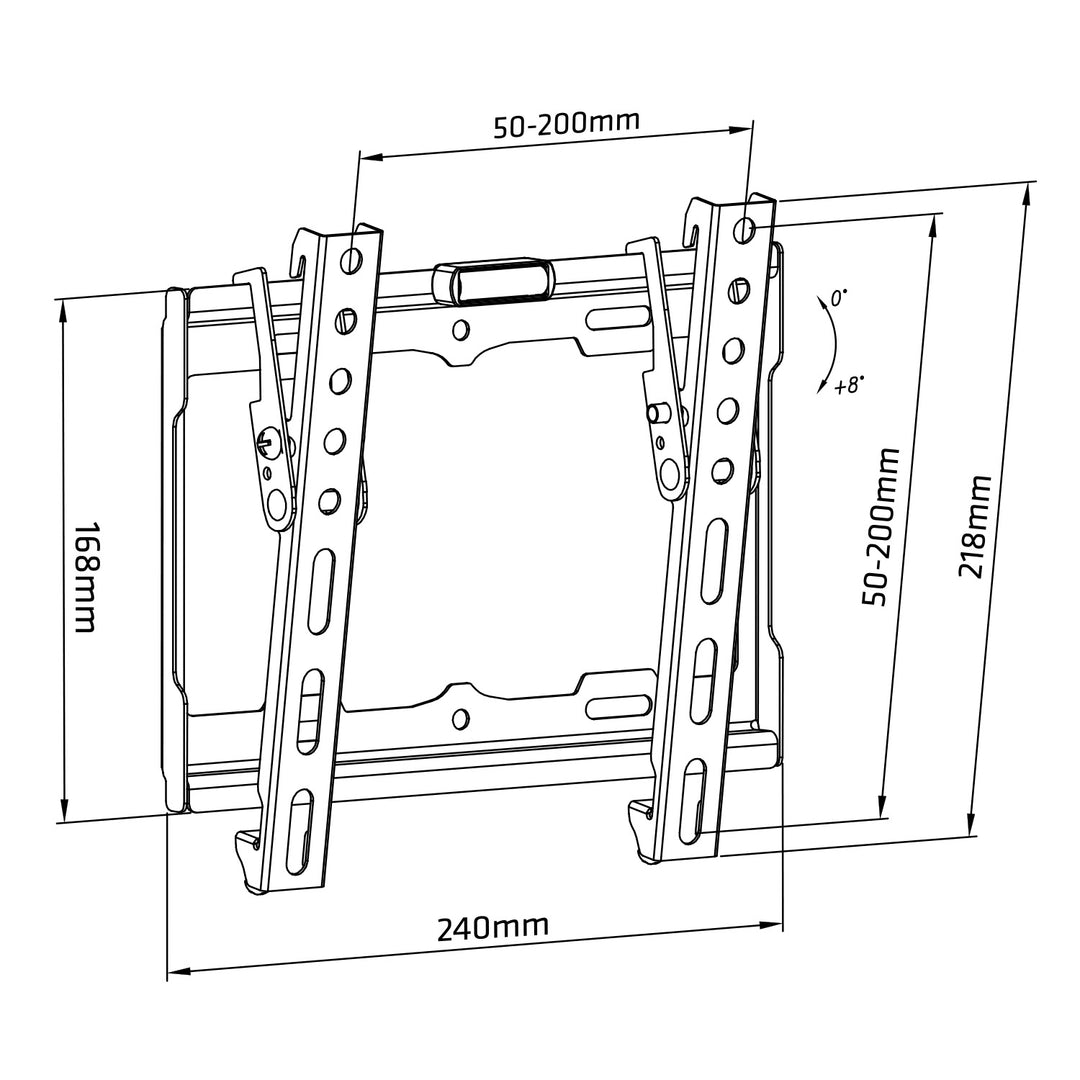 Maclea nMC-942 Supporto a parete per LCD LED OLED QLED Plasma TV Slim TV mount 13-42" schermo supporto fino a 25kg max. VESA 200x200 Incl. livella