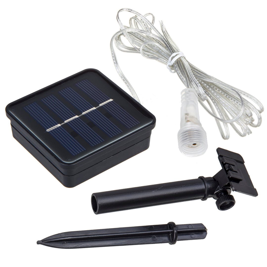 Maclean MCE411 Luci Led Solari 2,4 m, 144 LED,Modalità Ghiaccioli cadenti Batteria Li 800mAh
