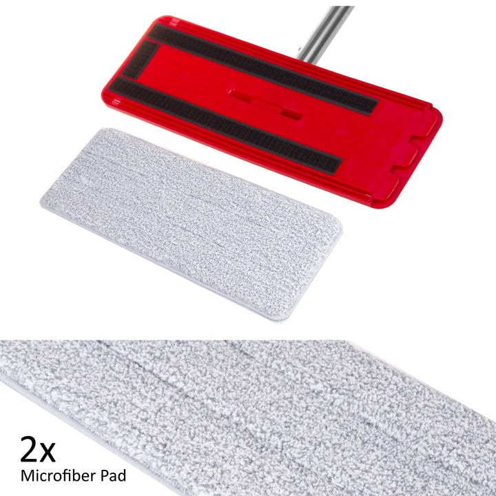 GreenBlue Set mop piatto MaxiClean con secchio di pulizia 2 in 1 Set mop da 5,7 l tergipavimento pulisci mop sistema di pulizia testa del mocio ruotabile a 360° (set mop piatto e secchio + 2x panni di ricambio)
