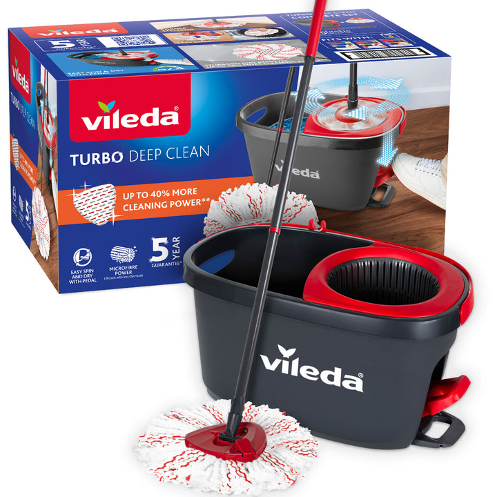 Set di mop rotante con manico e secchio Vileda Turbo Deep Clean