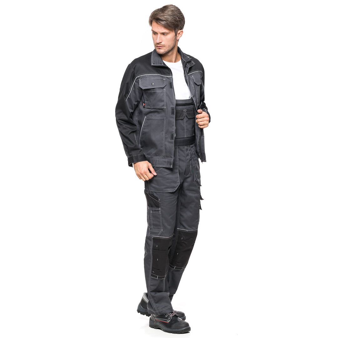 PANTALONE CON SALOPETTE HELIOS GRIGIO-NERO Taglia 52 (94-98)