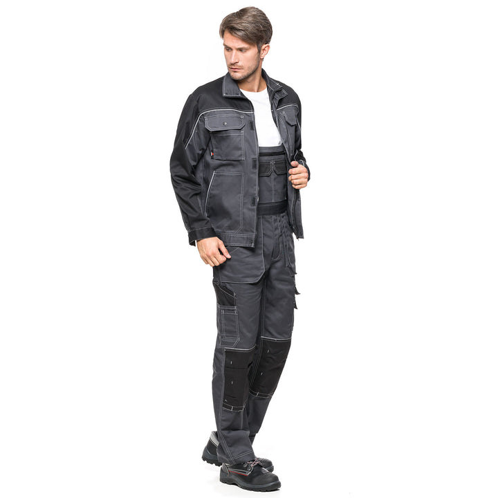 PANTALONE CON SALOPETTE HELIOS GRIGIO-NERO Taglia 52 (94-98)