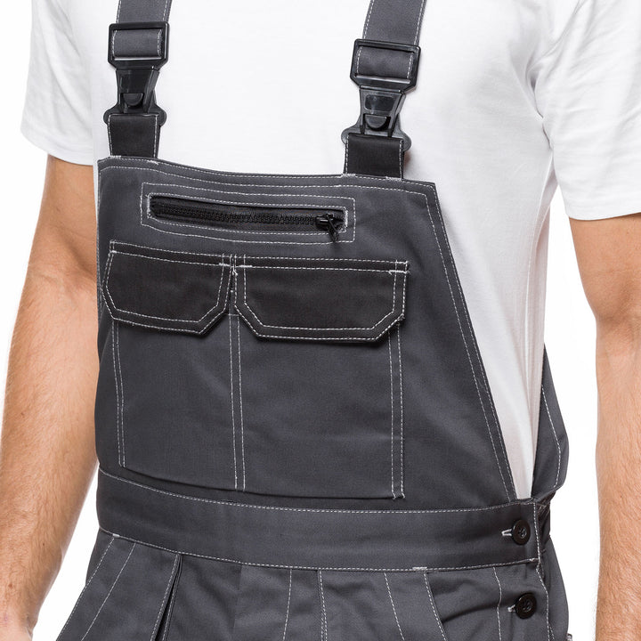 PANTALONE CON SALOPETTE HELIOS GRIGIO-NERO Taglia 52 (94-98)