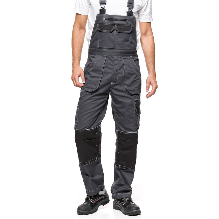 PANTALONE CON SALOPETTE HELIOS GRIGIO-NERO Taglia 52 (94-98)