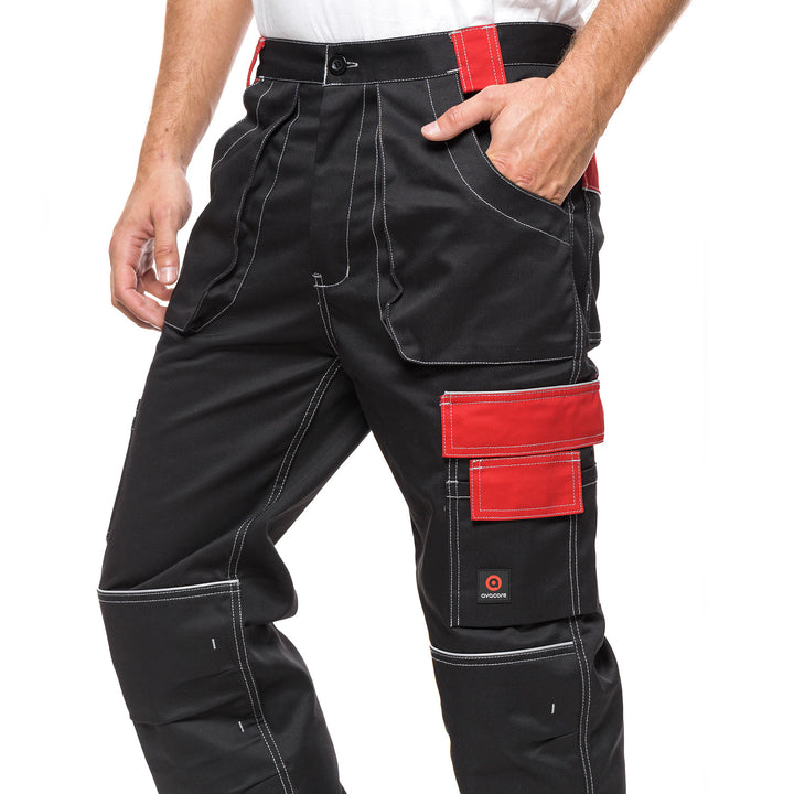 PANTALONE HELIOS NERO/ROSSO Taglia 52. (94-98)