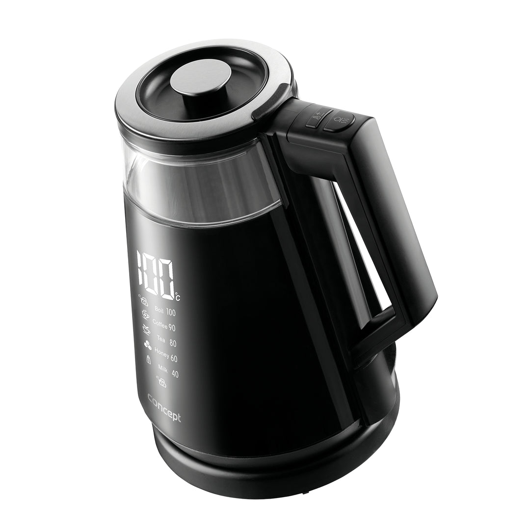 CONCEPT RK4170 Bollitore elettrico Display digitale 5 Impostazione della temperatura Girevole Funzione di mantenimento del calore 360 ° 1,7 L