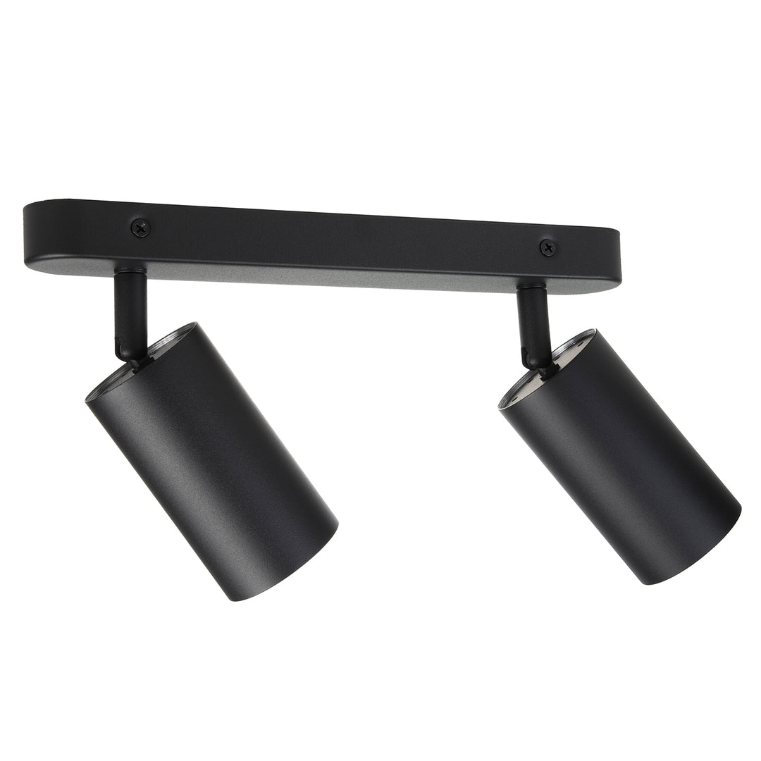 Maclean MCE452 B Lampada da soffitto/parete , spot, mobile, alluminio, 2xGU10, 55x100mm, nero opaco,