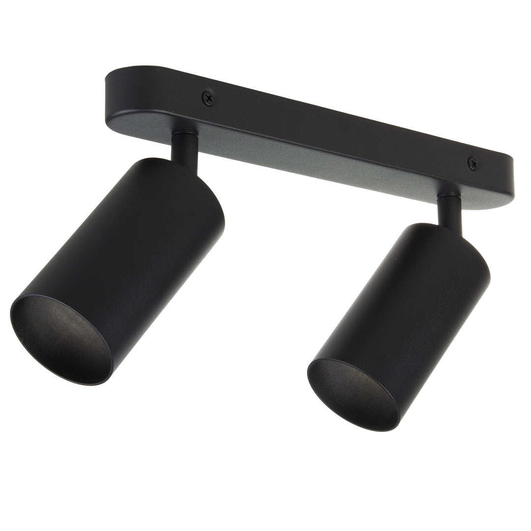 Maclean MCE452 B Lampada da soffitto/parete , spot, mobile, alluminio, 2xGU10, 55x100mm, nero opaco,