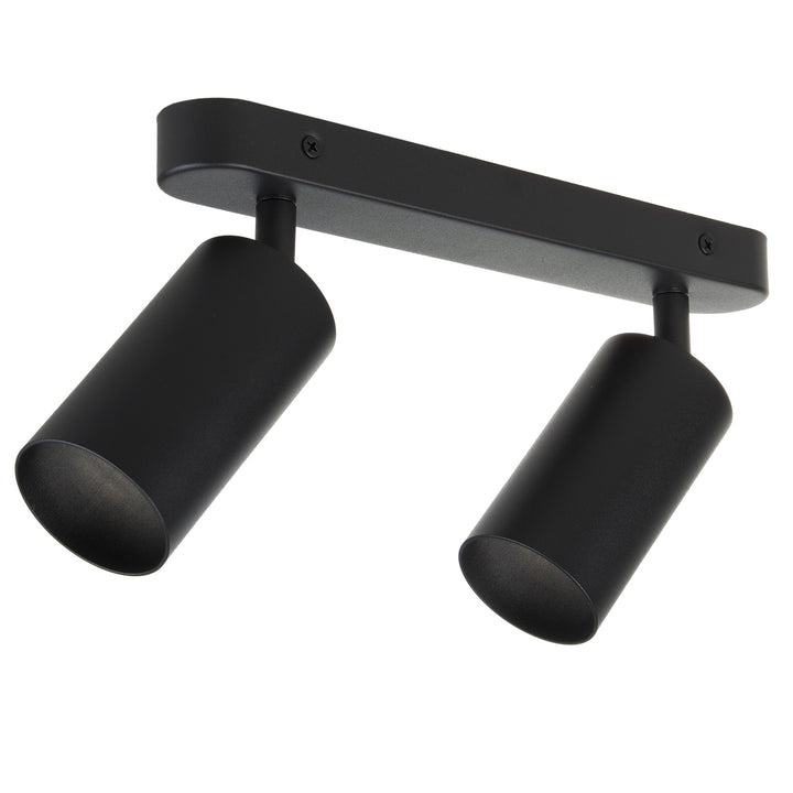 Maclean MCE452 B Lampada da soffitto/parete , spot, mobile, alluminio, 2xGU10, 55x100mm, nero opaco,