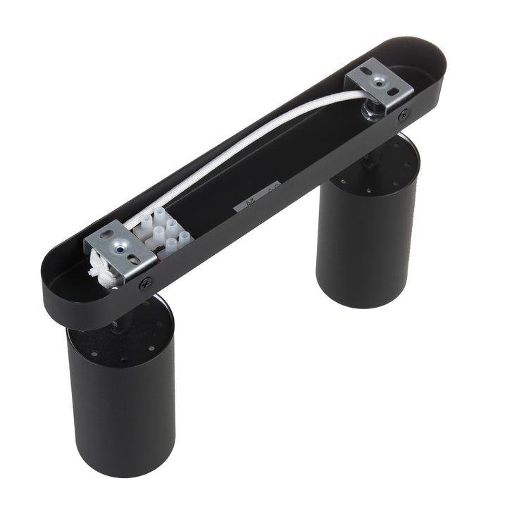 Maclean MCE452 B Lampada da soffitto/parete , spot, mobile, alluminio, 2xGU10, 55x100mm, nero opaco,