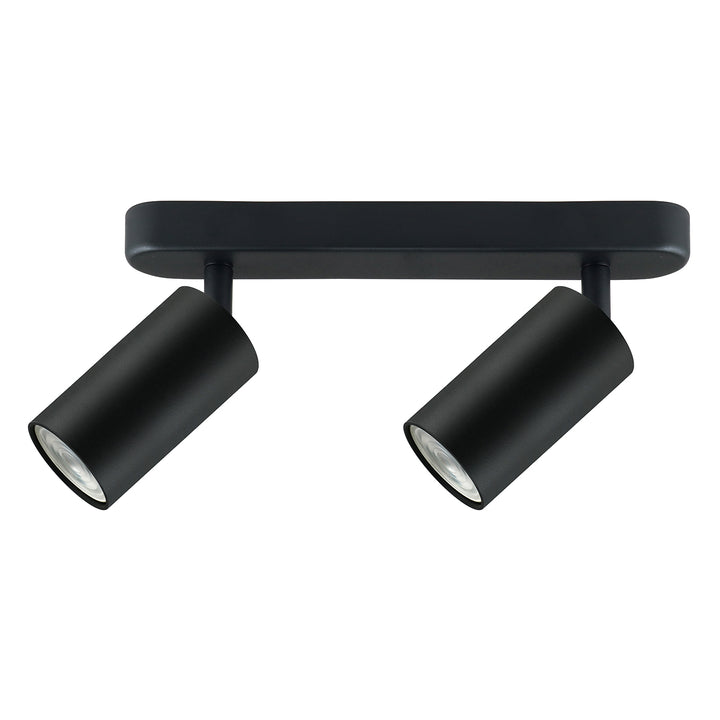 Maclean MCE452 B Lampada da soffitto/parete , spot, mobile, alluminio, 2xGU10, 55x100mm, nero opaco,