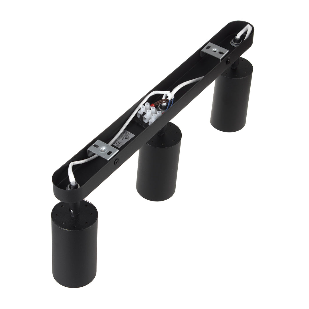 Maclean MCE453 B Lampada da soffitto/parete , spot, mobile, alluminio, 3xGU10, 55x100mm, nero opaco,