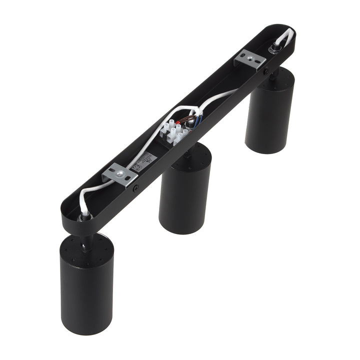 Maclean MCE453 B Lampada da soffitto/parete , spot, mobile, alluminio, 3xGU10, 55x100mm, nero opaco,