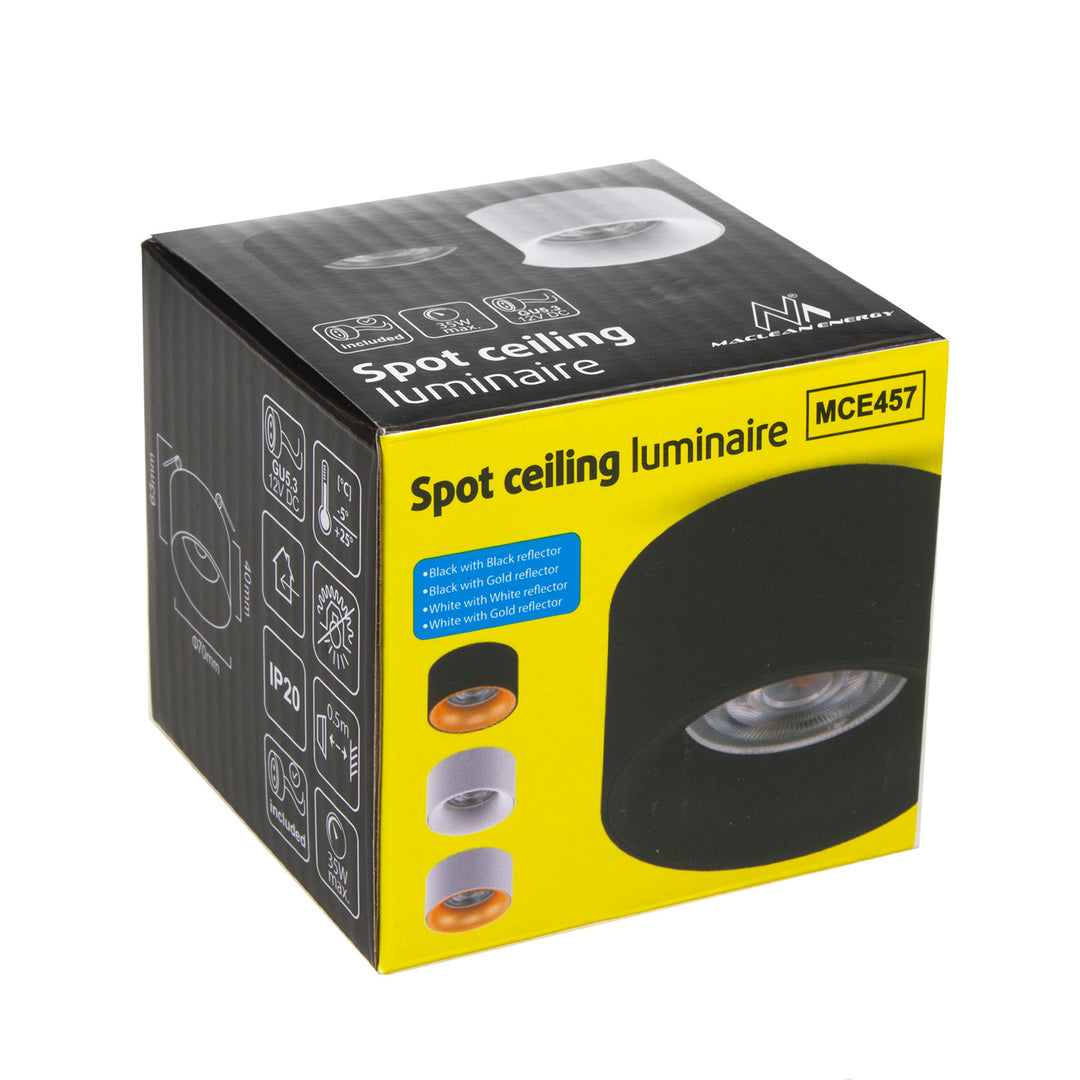 Maclean  MCE457  Spot da incasso, rotondo, alluminio, GU5.3, 70x40mm, bianco W/W