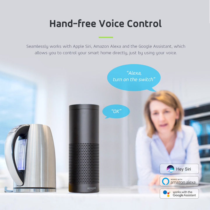 Presa Intelligente Smart WiFi compatibile con Google Home Google Assistant Alexa Siri Smart Home Switchable Socket Wifi 2.4Ghz
