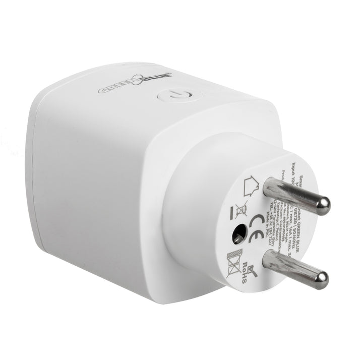 Presa telecomandata GreenBlue WiFi, Android/iOS/Alexa/Google Home, consumo energetico, timer, max. Energia, timer, max 3680W, tipo E, GB720 E
