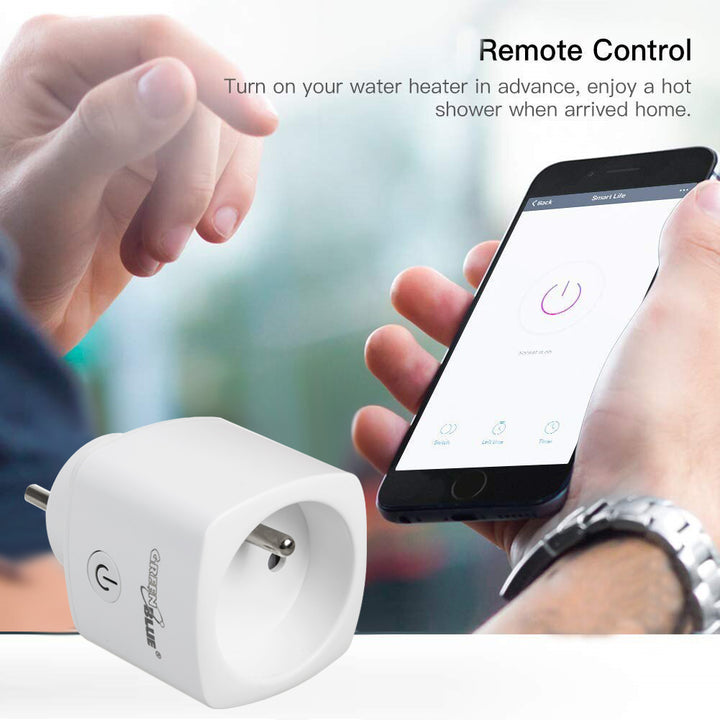 Presa telecomandata GreenBlue WiFi, Android/iOS/Alexa/Google Home, consumo energetico, timer, max. Energia, timer, max 3680W, tipo E, GB720 E