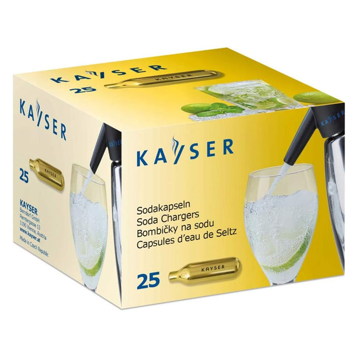 Cartucce di CO2 Kayser, per Quick Soda Maker, 7,5G, 25 pezzi