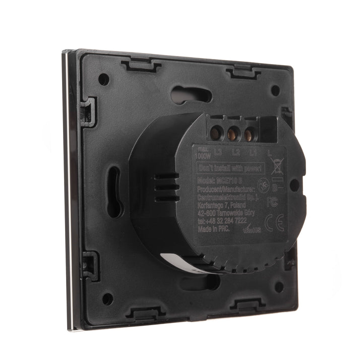 Maclean MCE712W I Interruttore doppio retroilluminazione a LED Touch in vetro Interuttore a croce per le Scale Montascale Bianco con il pulsanti rotondi