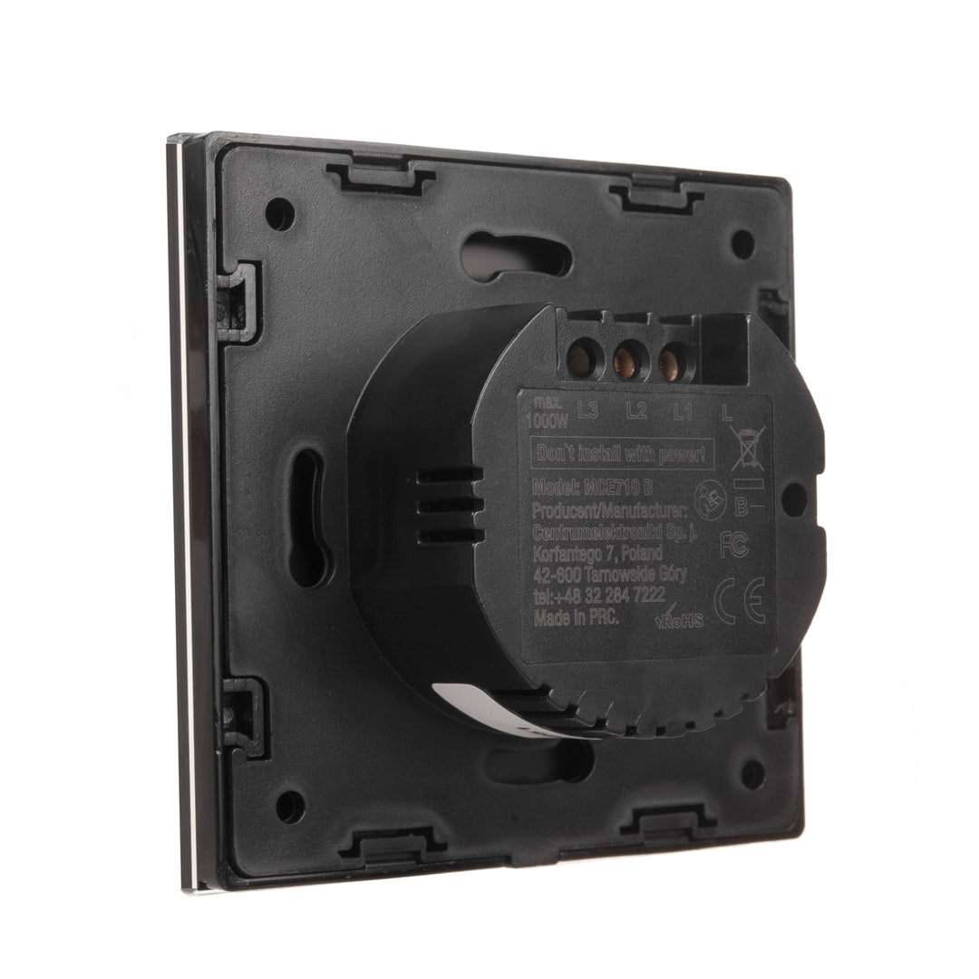 Maclean MCE710W Interruttore singolo retroilluminazione a LED Touch in vetro  Interuttore a croce per le Scale Montascale Bianco con il pulsante rotondo